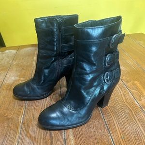 Born Womens Vivi Heeled Leather Boots Black Size 7.5